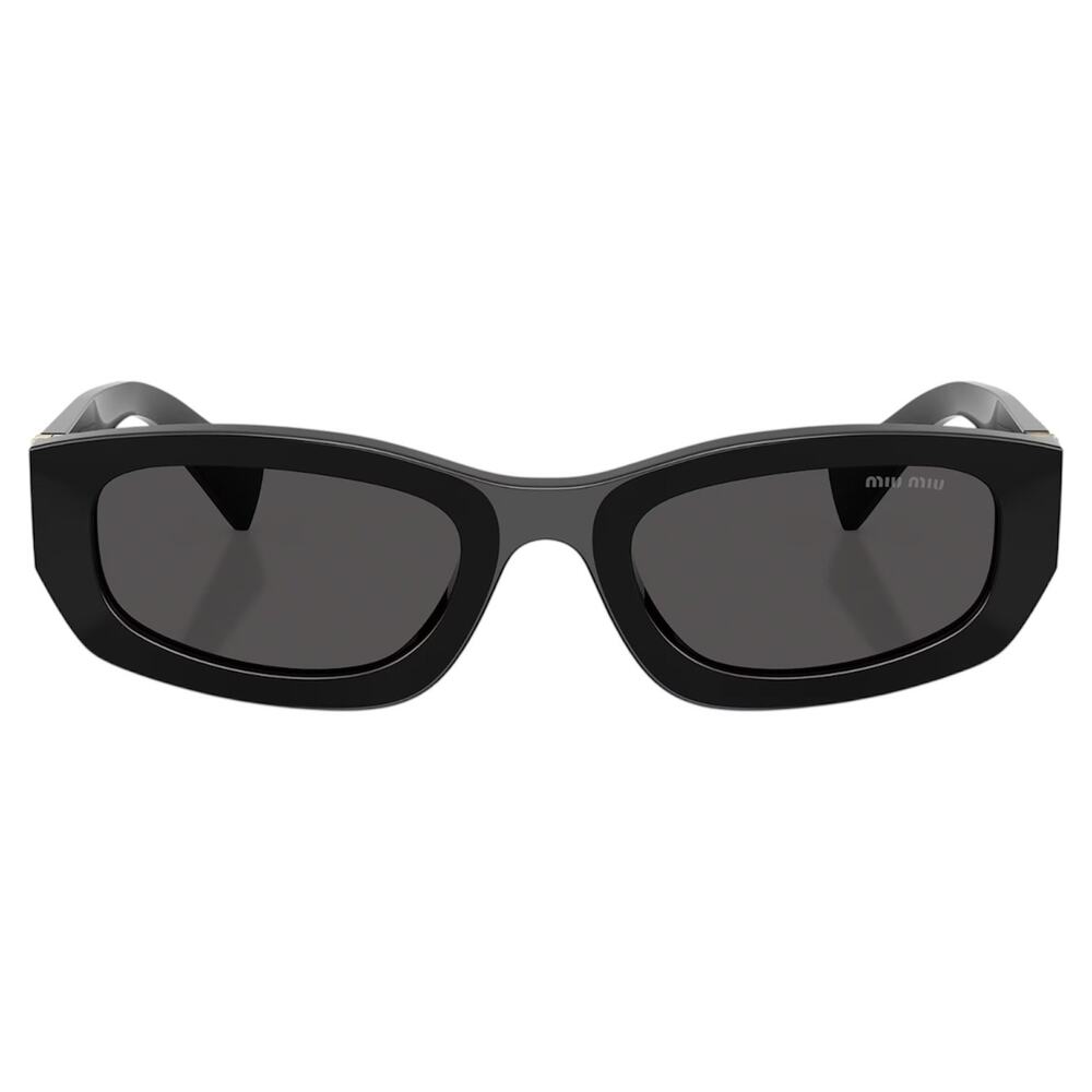 New MIU MIU Sunglasses Black Gold Square Rectangular Miu Miu Women - Picture 2 of 6